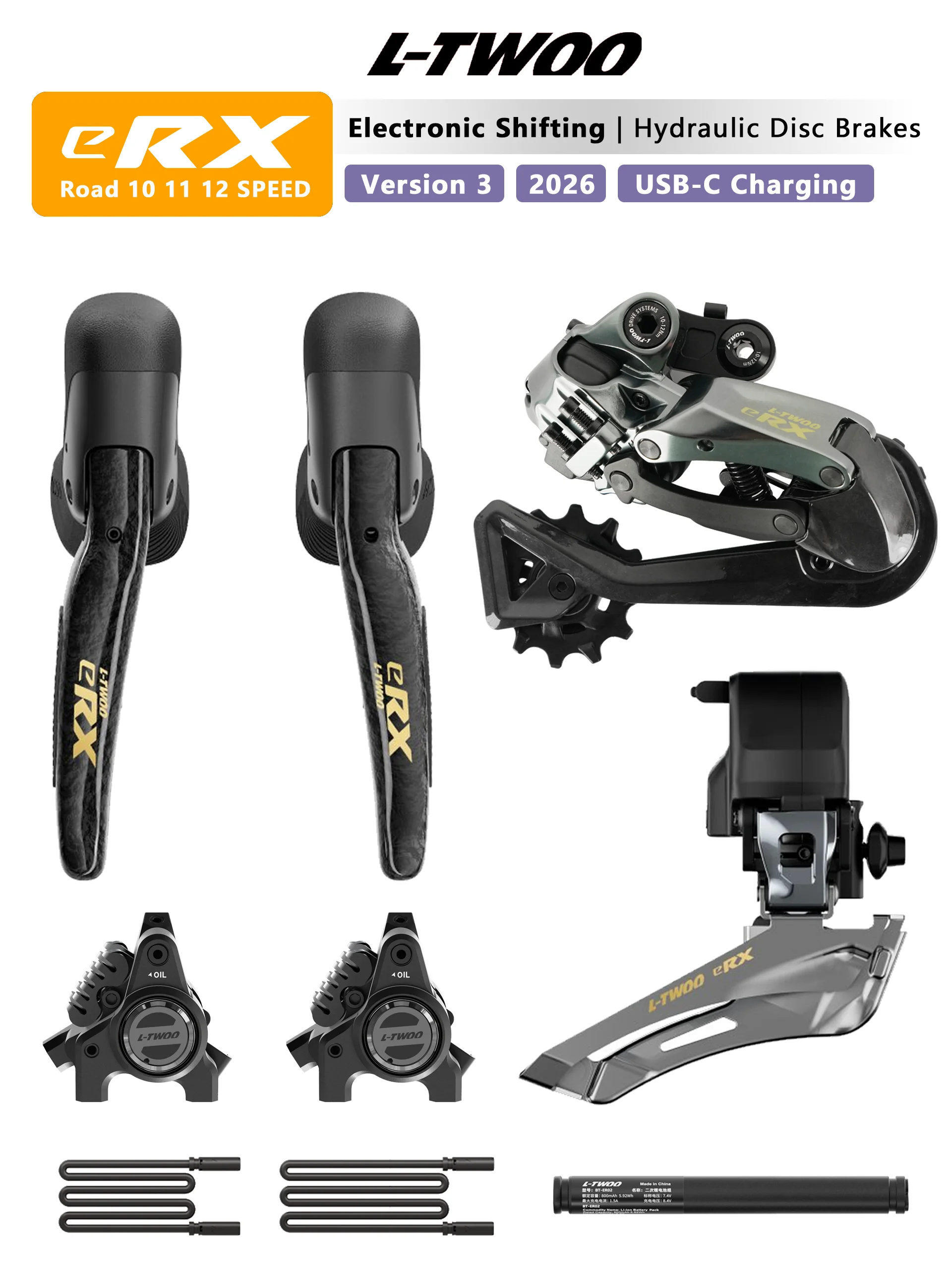 AliExpress LTWOO ERX V3 Carbon Wireless Electronic Hydraulic Disc Brake Road Groupset 2x10 11 12 Speed APP Programmable Bike Upgrade Kit