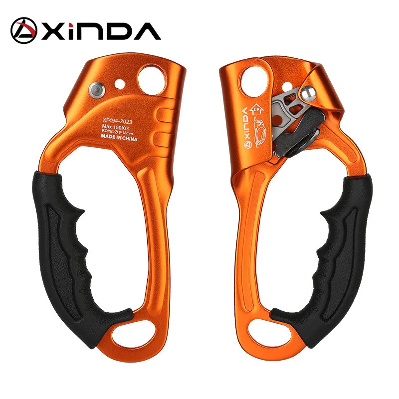 XINDA Outdoor Sports Rock Climbing Ascend Right Left Hand Grasp 8mm-13mm Rope Ascender Device Mountaineer Riser Tool Kits