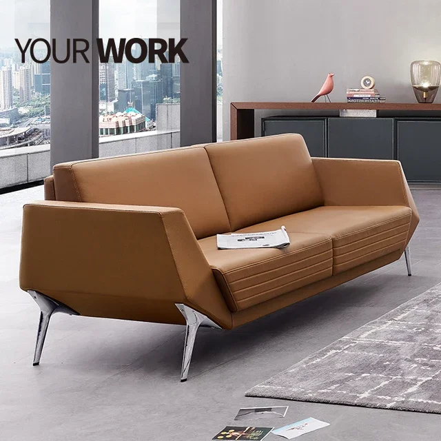 Top Wholesale High Quality Factory Price Sofa Solid Wood Frame Luxury Office Sofa Set Couch Leather Fabric Office Sofa