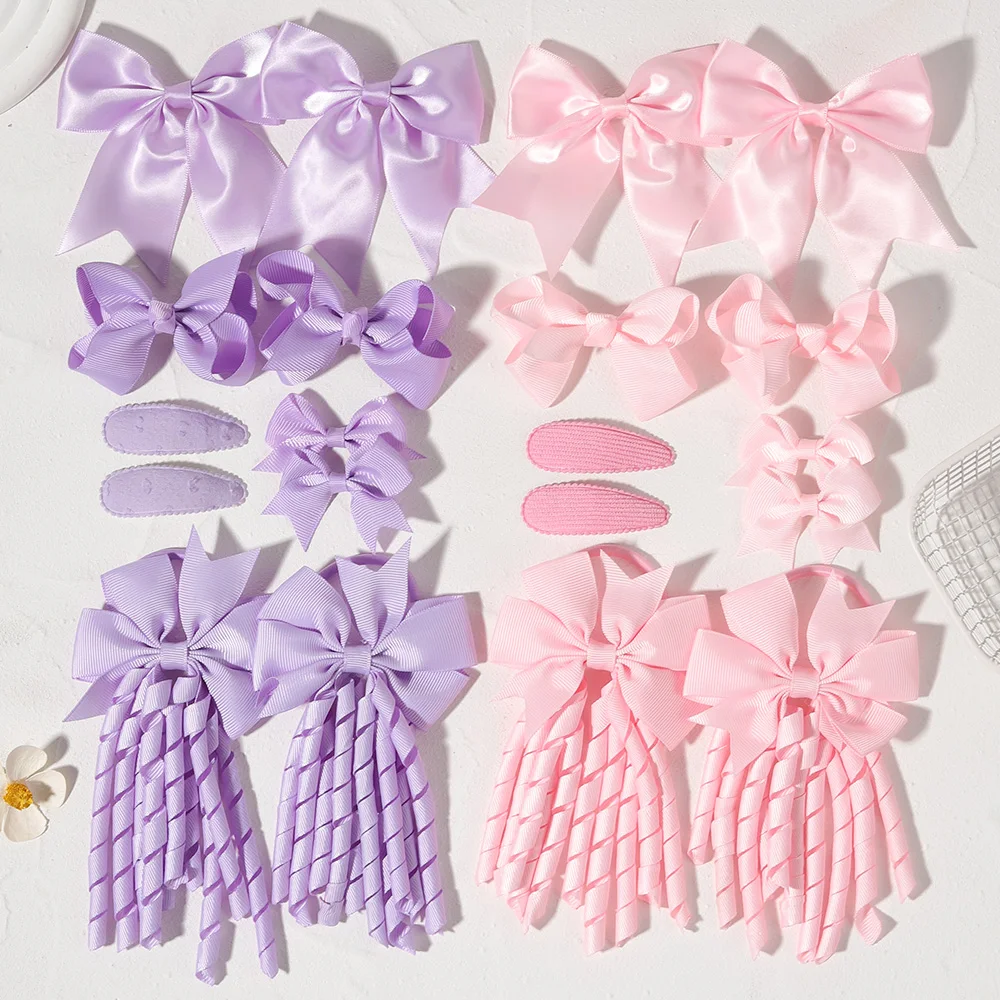10er-Set Kinder-Haarschleifen-Clips + Quastenband + BB-Clips – Haarschmuck für Kinder und Teenager, Geschenk für Mädchen – Detail 4