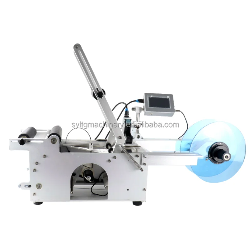 Semi-A.utoma.tic High Efficiency Round Bottle La.beling Ma.chine with Inkjet Printer Motor & PLC Wood Pa.cka.ging