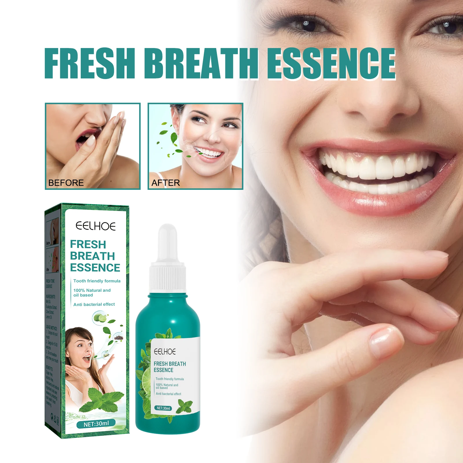 Bad Breath Eliminating Serum Mint Bad Mouth Smell Removing Drops Easy to Carry and Handy Fresh Breath Oil-serum