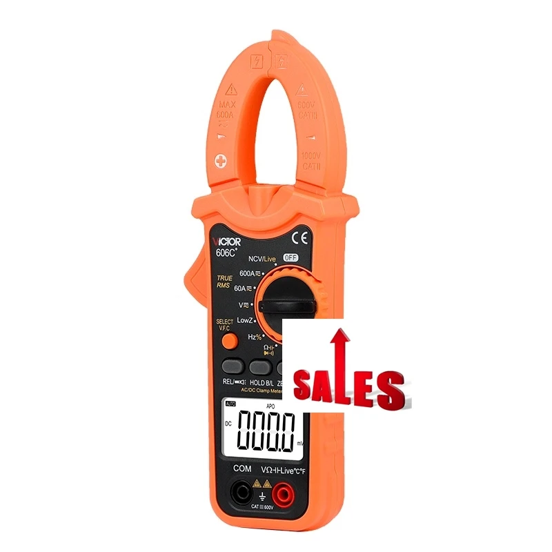 

VICTOR 606C+ 236g ac/dc clamp meter Open jaws 35mm with NCV -20-1000 celsius temperature measurement true rms multimeter