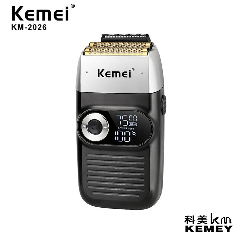 

Kemei Electric Shaver Professional Beard Trimmer Razor Rechargeable Reciprocating Shaving 2 Blade USB Charge for Men KM-2026