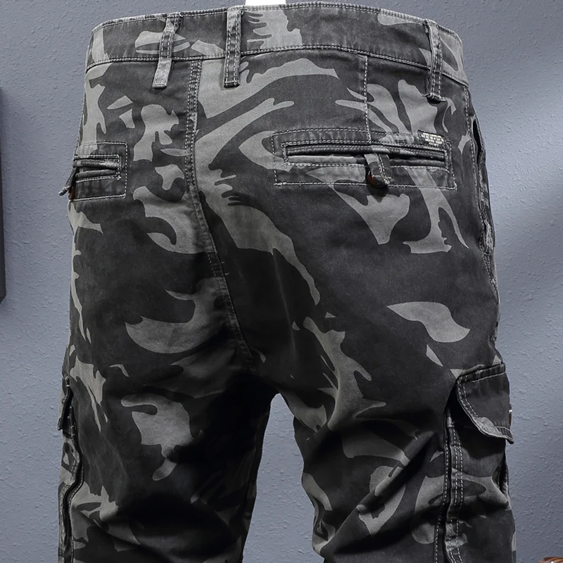 Pantalon cargo à poches camouflage pour hommes, pantalons décontractés, jogging hip hop, mode streetwear, zones bre, grande salopette de créateur