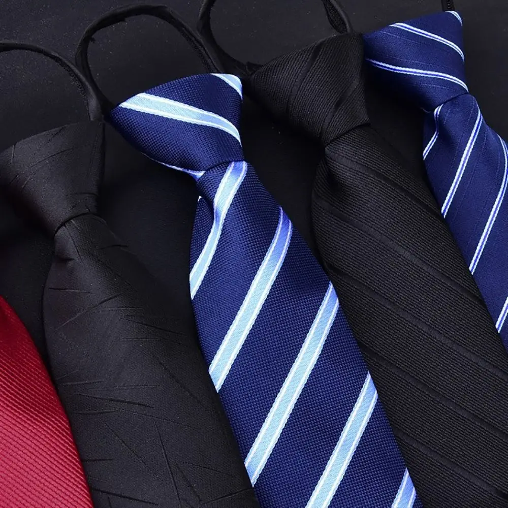 ربطة عنق أنيقة للرجال مخططة باللون الأزرق والأسود قابلة للتعديل هدايا ربطة عنق لحفلات الزفاف والعريس
