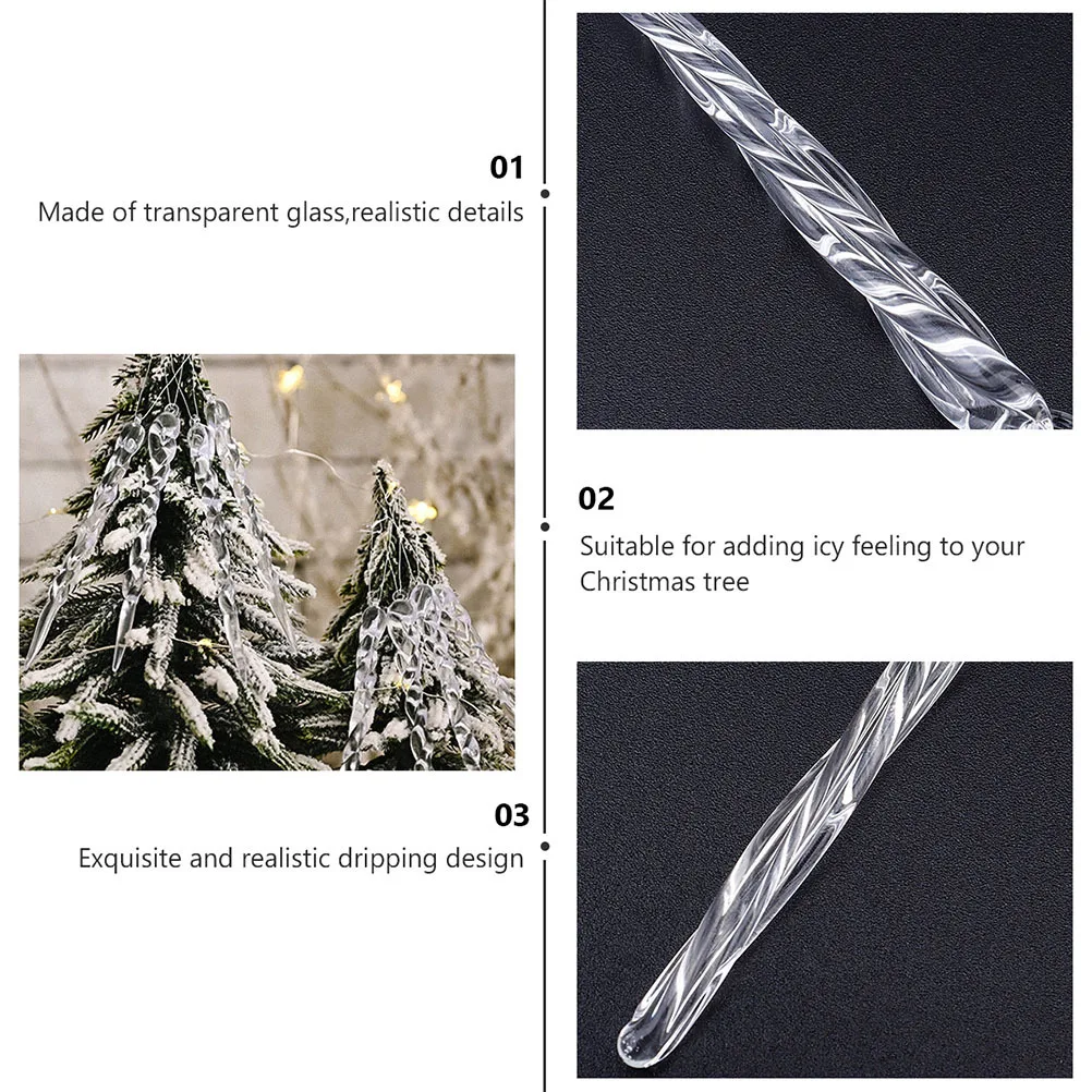 

36Pcs Pendants Clear Acrylic Christmas Tree Ornaments Holiday Party Winter Decorations Xmas Adornments Pendant