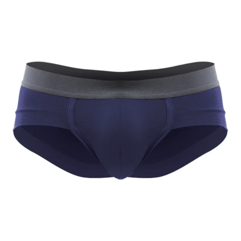 Men's Modal LowWaist White Briefs with UPouch, Breathable Summer Underwear for Young Men