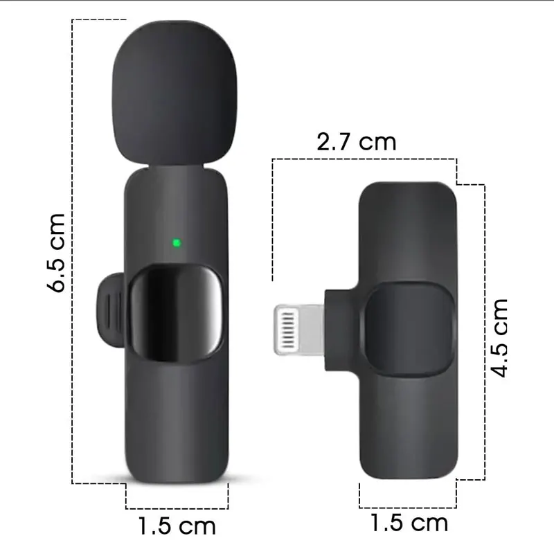 ميكروفون K9 اللاسلكي Lavalier لهواتف iPhone وType-C يوتيوب فيسبوك فيديو لايف ذكي للحد من الضوضاء ميكروفون صغير #2