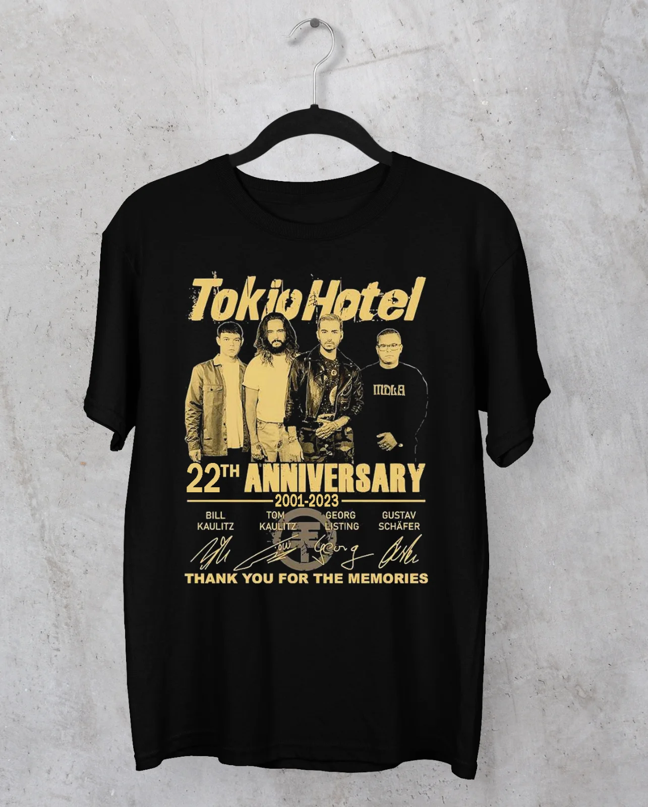 Tokio Hotel Band Memory Anniversary T-Shirt Black Short Sleeve S-5Xl