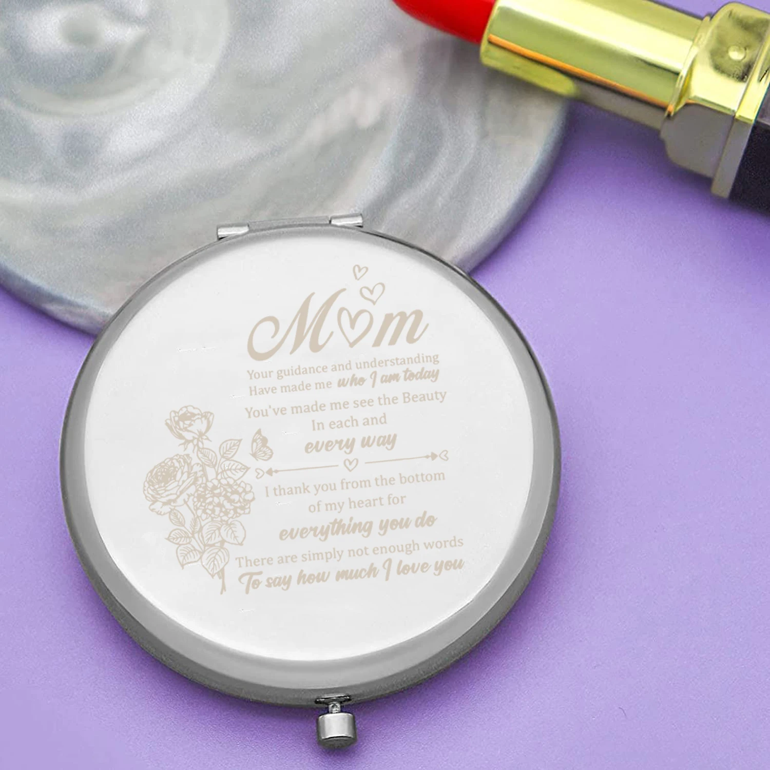 Brautjungfern-Geschenk Personalisierter Spiegel Brautjungfern-Einladungsgeschenk Edelstahl Tragbarer Spiegel mit Individuellem Namen Hochzeitszubehör