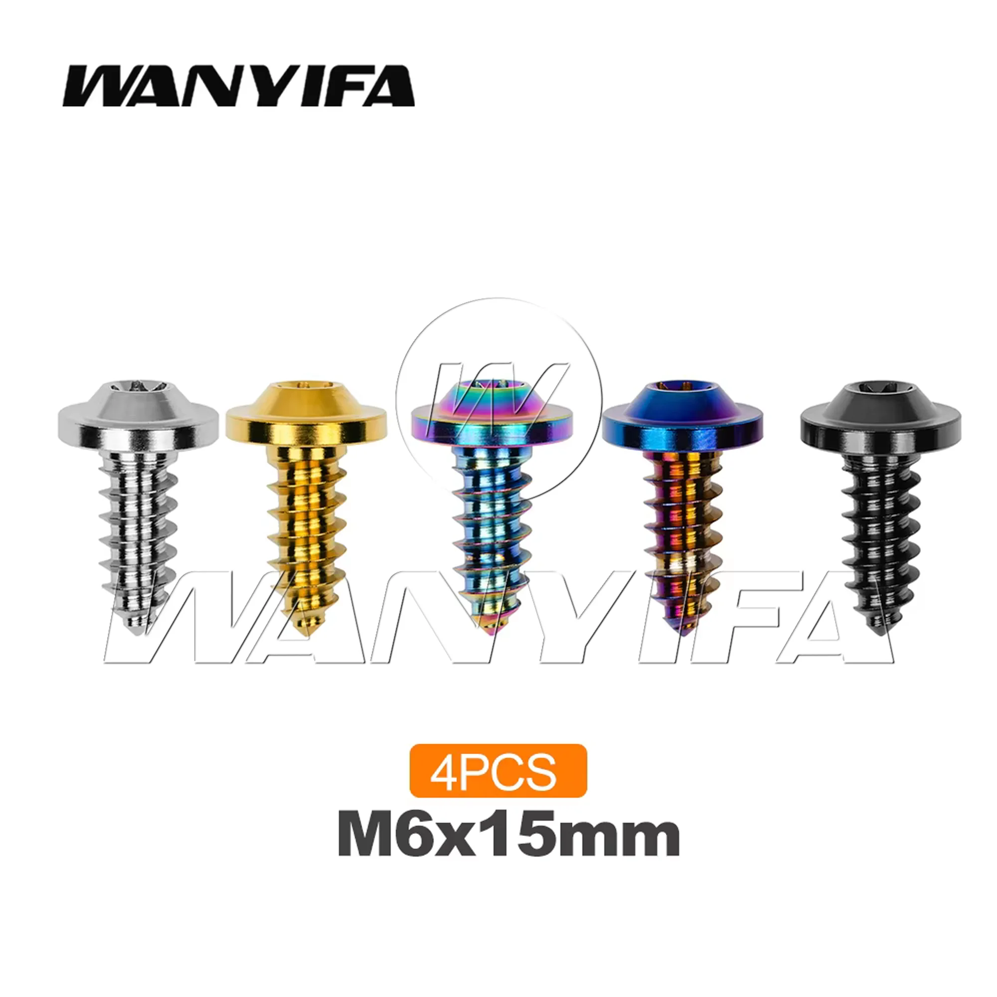 

Wanyifa Gr5 Titanium Bolt M6x15mm Self-Tapping Screw T25 Torx Head for Bicycle Screw