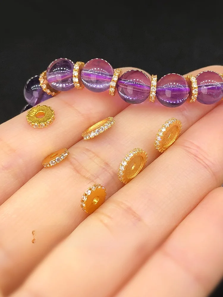 

925 Pure Silver Gold Plated Diamond Micro Paved Zircon Sp Pad Crystal Bracelet Nelace Handmade DIY Accories