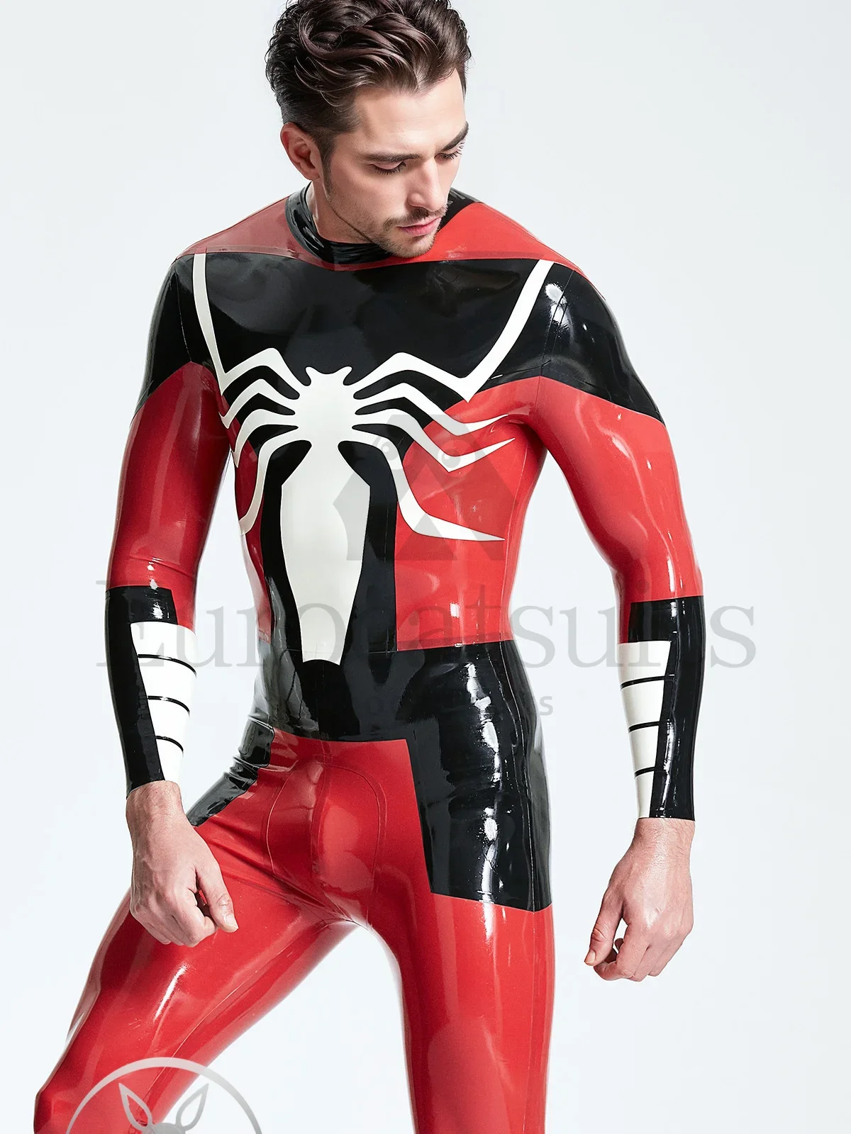 latex catsuits men eurocat suits  latex zentai  rubber fetish customised  clubwear Male 'Arachnid' Back Zip Catsuit