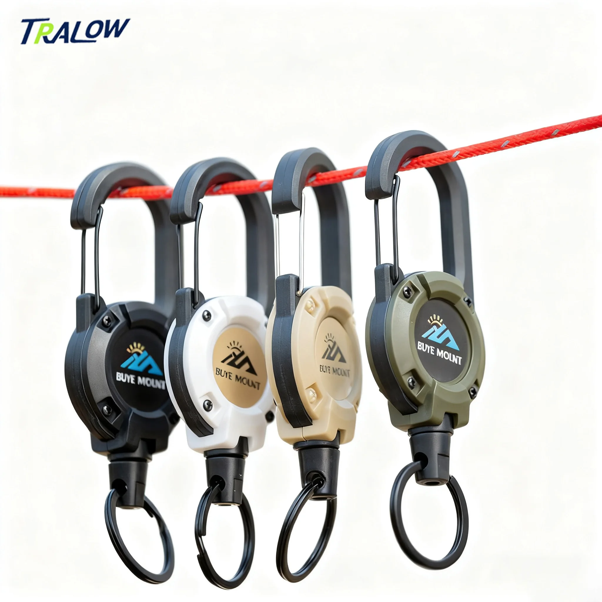 

TRALOW 2/4pcs Tactical Retractable Keychain with Steel Wire Rope-Multifunctional Heavy Duty Clip for Outdoor Camping and Hiking