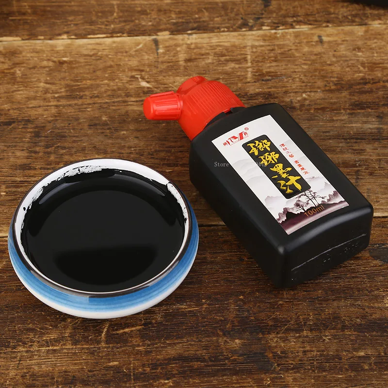 100g/250g/500g/ Bottle of Chinese Painting Couplet Ink Students Practice Painting Calligraphy with Not Easy To Fade Black Ink