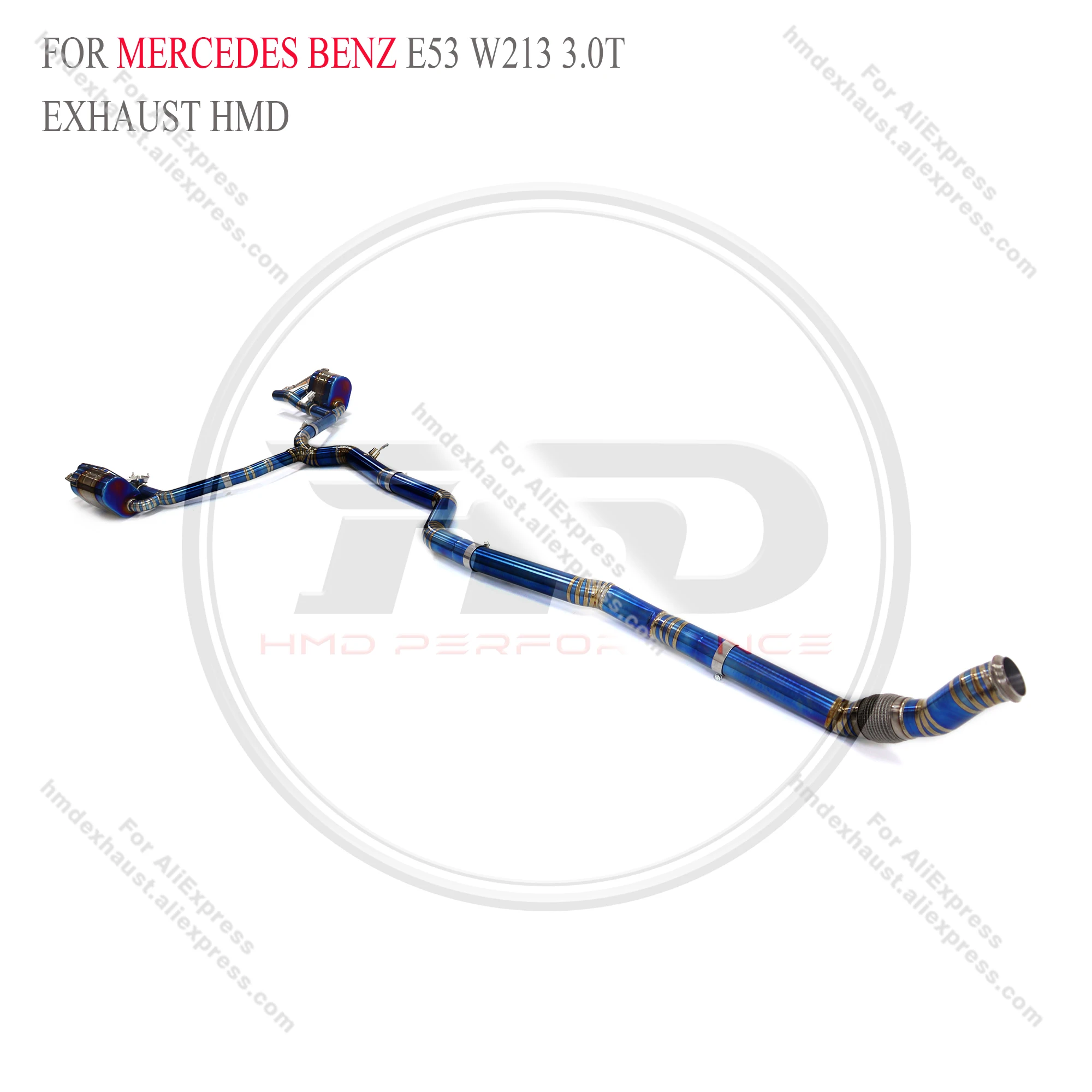 HMD Titanium Alloy Electric Valve Exhaust For Mercedes Benz E53 W213 3.0T Car Exhaust Pipe Catback