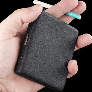 20 pack Black Frosted Metal Cigarette Box Portable waterproof Cigarette case Iron clip Resistant to Pressure Moisture Smoke Tool