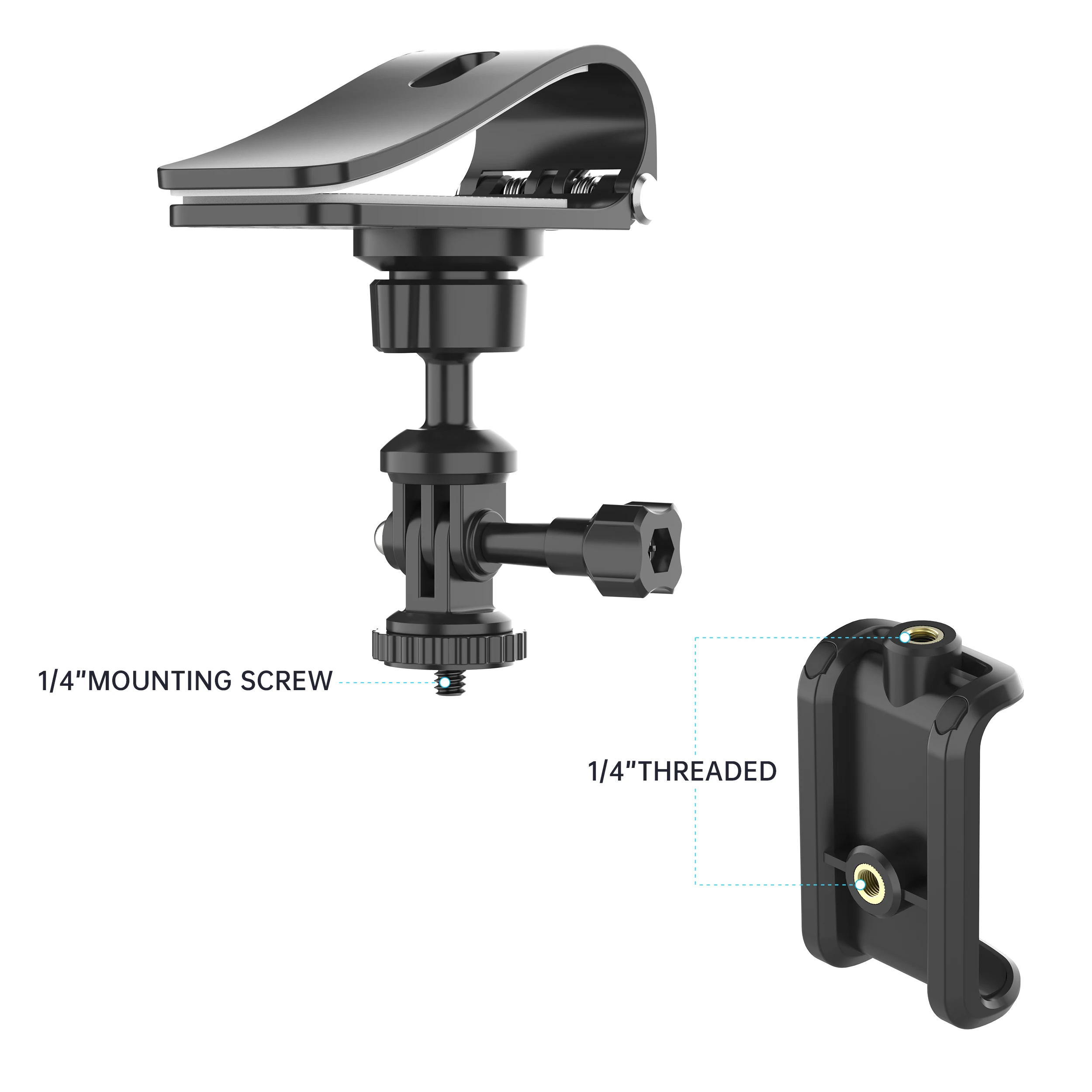 Car Mount Inside Holder with Phone Clip for Vlog/Video POV Mount Smartphone Accessories,for 1/4 adapter Cameras Suitable