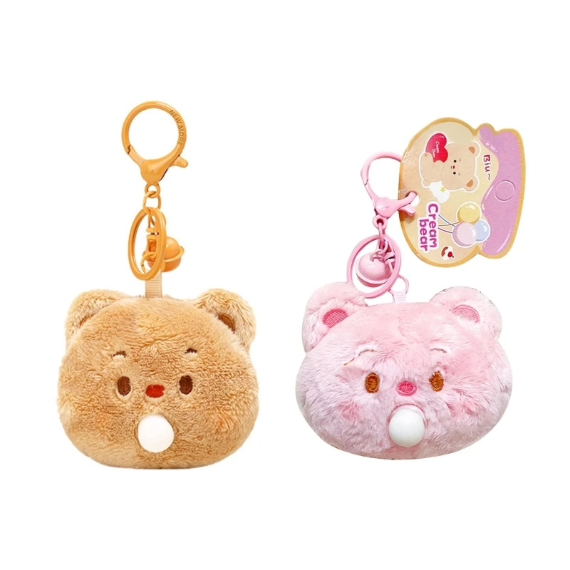 Cartoon Bear Handbag Bag Purse Pendant Bear Blowing Bubble for Key Holder Toy N84E