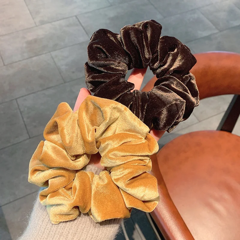 Korea Velvet Scrunchie Oversized Elastic Hair Bands Solid Color Headband Handmade Ponytail Holder Hair Ties Hair Accessories