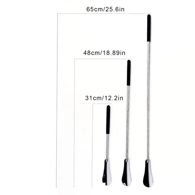 Shoe Horn Stainless Steel Shoe Horn Long Handle Shoe Horns with Anti-slip Handle Portable Seniors Shoehorn Helper for Boot Shoes