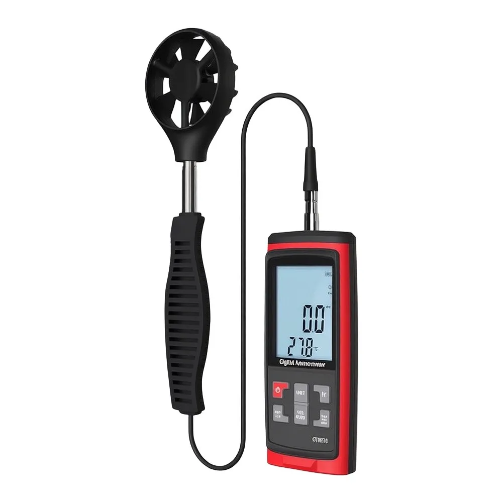 GT8915 Professional Air Velocity Meter for Fresh Air Systems Fans Central AC with Backlit LCD and 0.1 m/s Resolution