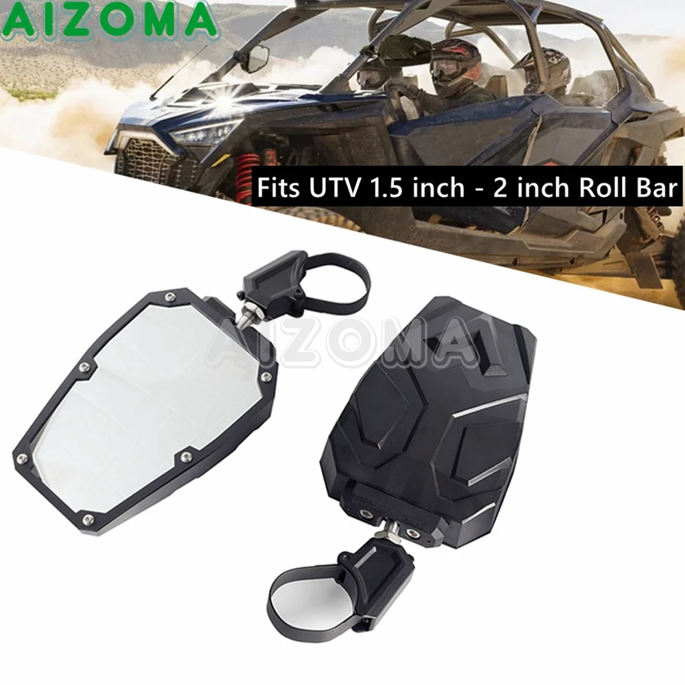 

UTV Mirrors 1.5 -2Inch Roll Bar Rearview Side Mirror For Polaris RZR Ranger General Can am Maverick X3 Honda Pionner Yamha YXZ