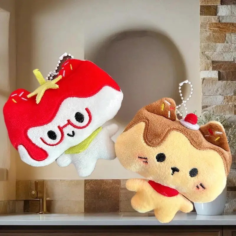 

Sweet Squeaky Tomato Cat Soft Doll Keyring with Love Clasp; Great for Handbag Charms, Backpack Ornaments, Lanyard Pendant Gift