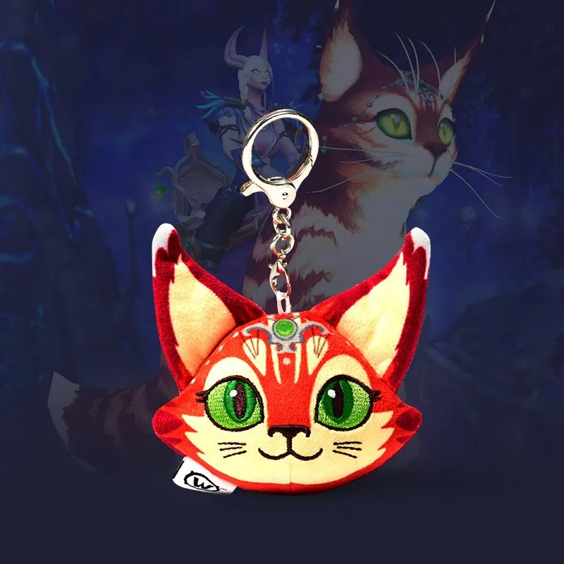 WOW Cute Mini Keychain Plush embroidery Cat Keyring For Men And Women Fans Gift