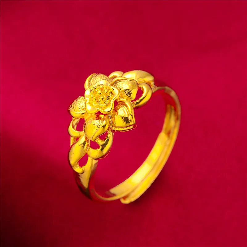 ANIID Äthiopien Dubai Blume Gold Farbe Arabische Ringe Resizable Für Frauen Hochzeit Schmuck Afrikanische Party Geschenk Nigerianischen Schmuck – Detail 6