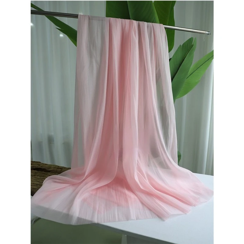 Tela de tul plisada fina por metros para faldas, ropa, disfraces de escenario, bricolaje, costura, tela ligera, suave, transparente, blanca