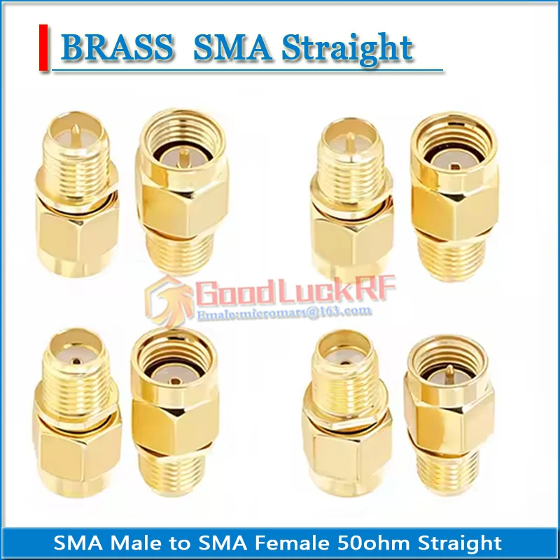 

SMA Male to RP-SMA RPSMA Female Plug Straight 50ohm SMA Male to SMA Female GOLD Palted RF Connector Adapter Socket
