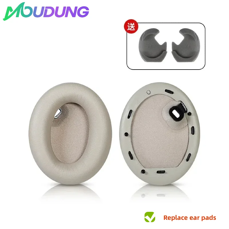 MOUDUNG Replacement Silicone zipper head beam protective cover & Memory Foam Ear Pads With buckle for Sony WH-1000XM4 Headset