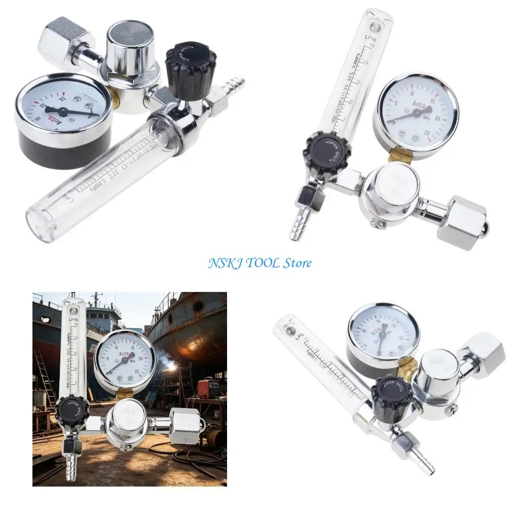 

L8RC Precise Argon Regulator With Clear Flows Tube Welding Flows Meter For TIG MIG Welding Machines 25L Min Capacity