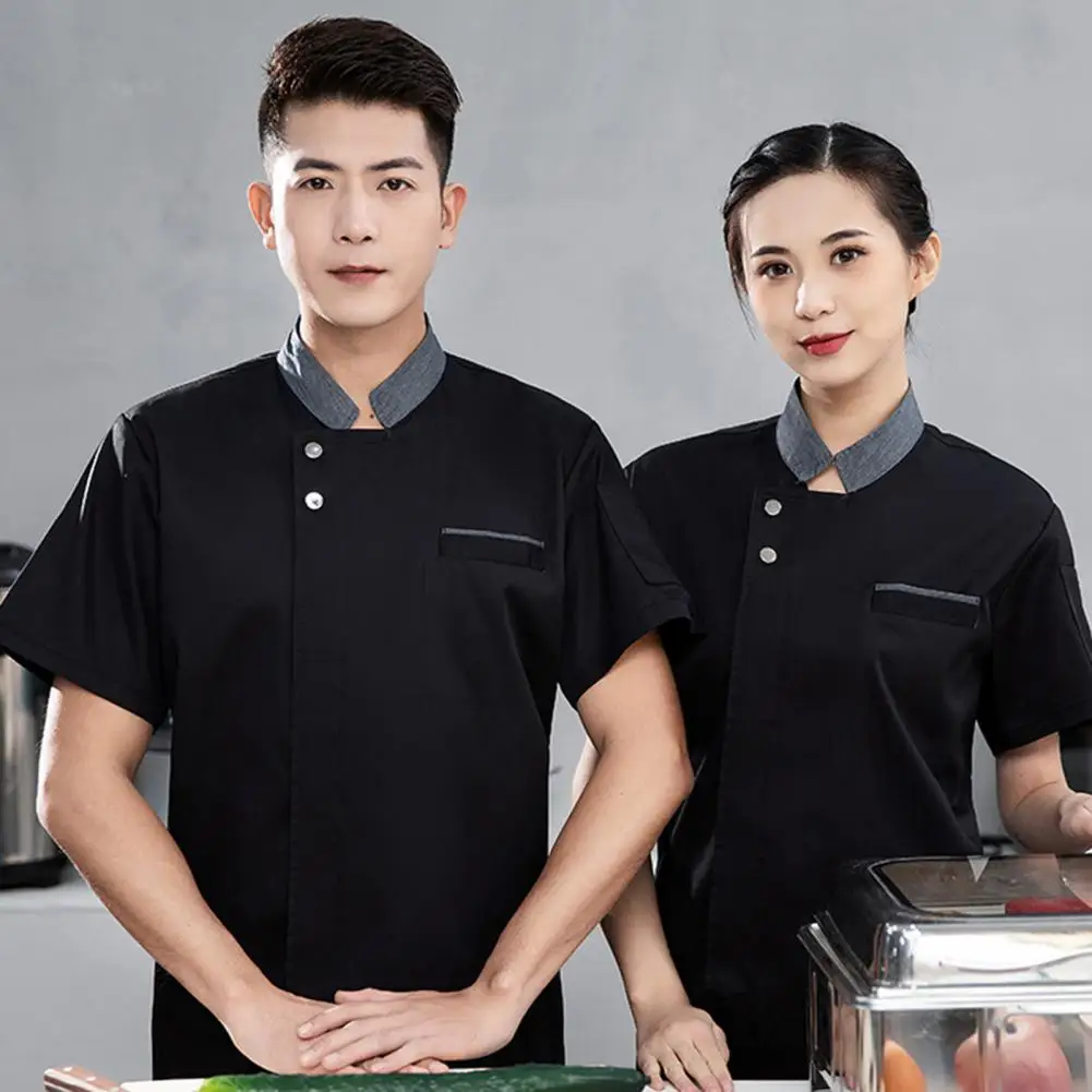 Professional Short Sleeve Chef Jacket for Food Service Industry Restaurant Canteen Kitchen