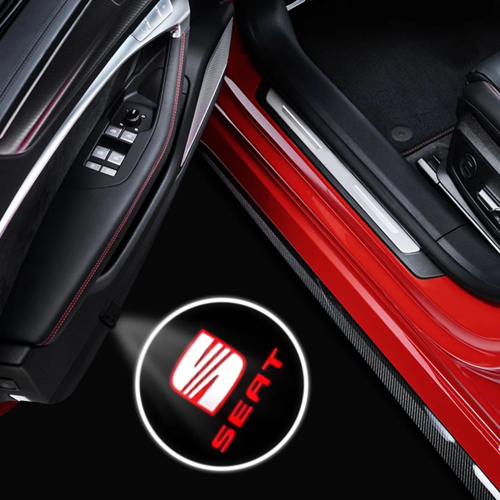Emblemat samochodowy Światło drzwi LED Lampa powitalna Bezprzewodowy projektor laserowy Akcesoria samochodowe Do Seat FR cupra Leon 2 5f mk2 mk3