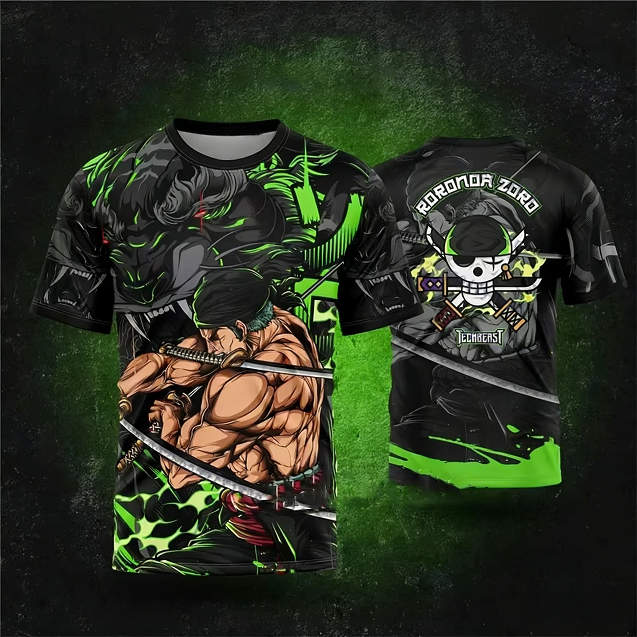 2026 Summer One Piece Luffy Retro Cosplay T-shirt Men's Oversized 3D Printed Short-sleeved Family Unisex Children's Sports Shirt