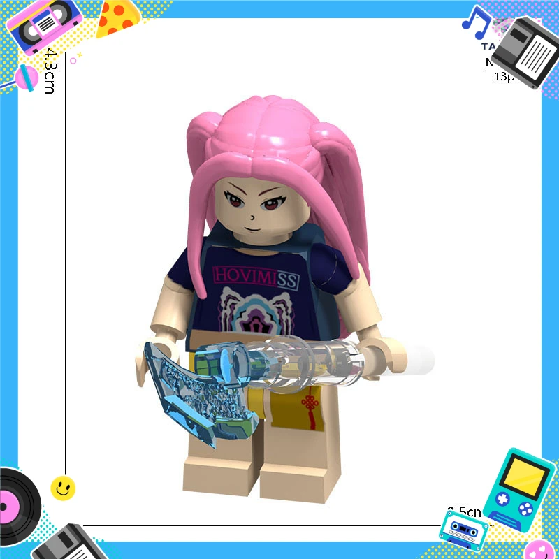 

Building Blocks for Kpop Demon Hunters Fans: Mini Action Figure Toy Set of Rumi, Mira, Zoey with Demon Tiger Model Kids Gift Ide