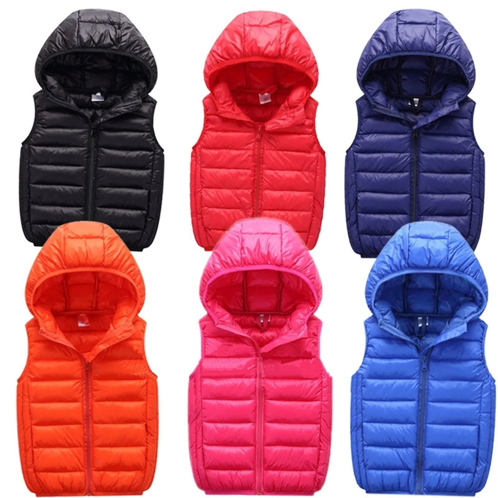 Teenagers Boys Girls Warm Down Vest Autumn Winter Cotton Waistcoat Kids Outerwear Children Clothing Hooded Jacket Vests