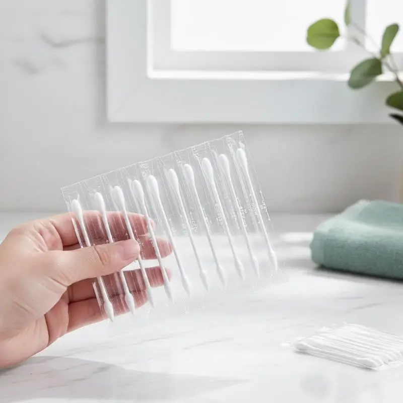 Individually Wrapped Disposable Cotton Swabs 100/200Pcs Eco-friendly Material for Makeup Touch Up Ear Piercing Clean