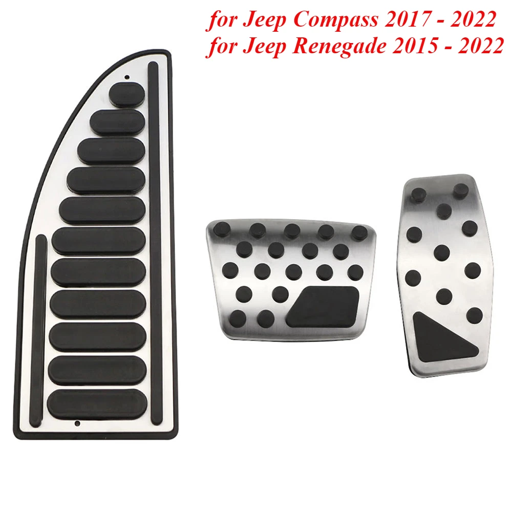 Car Pedals for Jeep Compass 2017 - 2022 Renegade 2015 - 2022 Pads Gas Brake Accelerator Rest Pedal Cover Interior Accessories