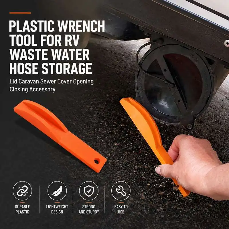 Plastic Wrench Tool For RV Waste Water Hose Storage Lid Caravan Sewer Cover Opening Closing Accessory