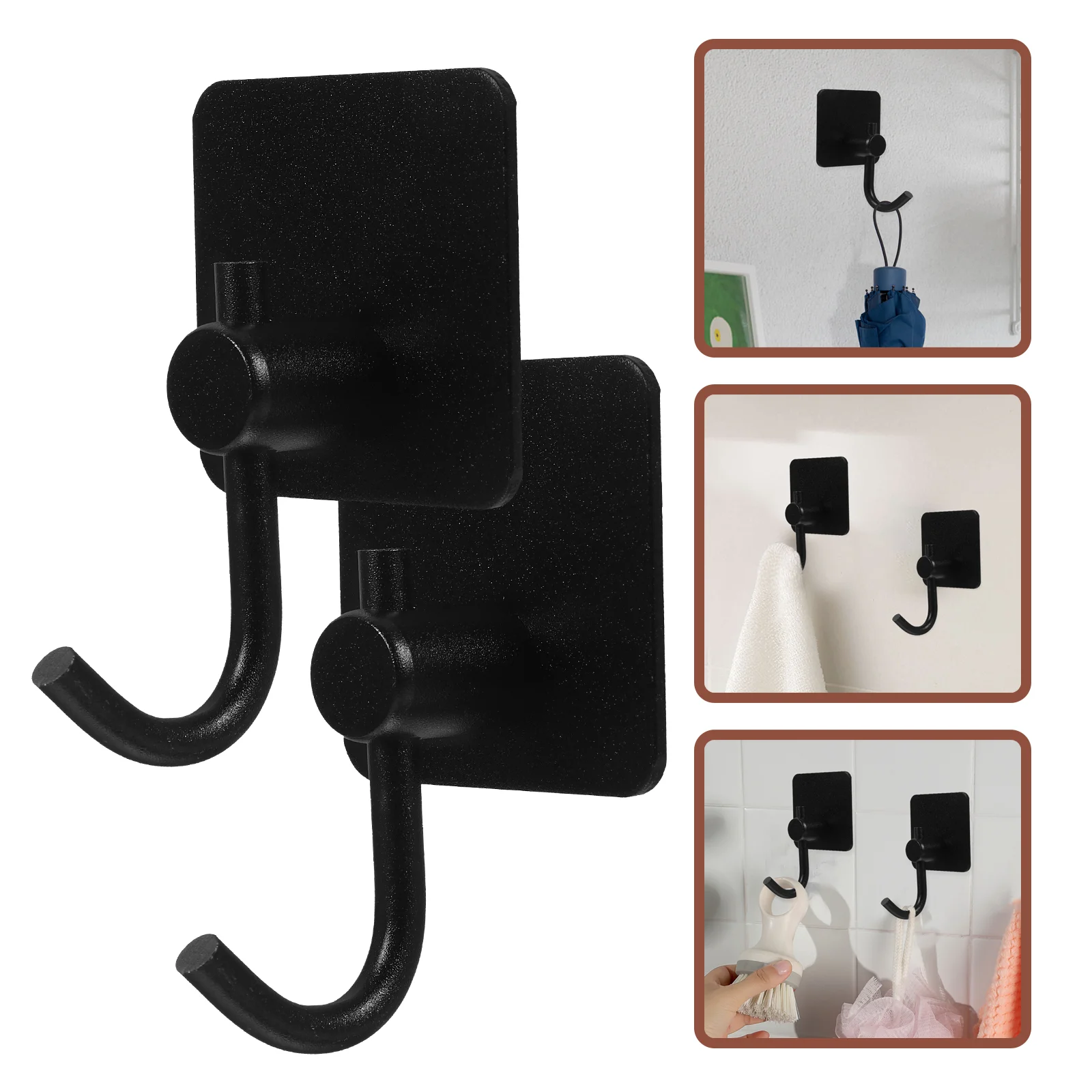 4 Pcs No Punching Sticky Hook Picture Hooks Heavy Duty Clothes Rack Bathroom Wall Stainless Steel Car