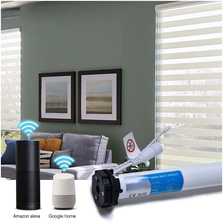 Roller Window Tuya Smart Electric Shades Shade Wifi Rechargeable Tubular Drive Chain Motor Blind