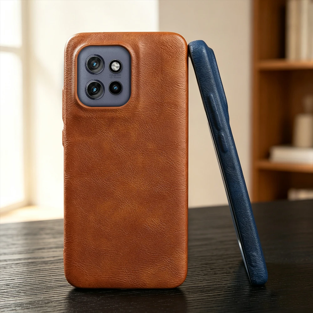 Premium Calfskin Leather Phone Case For Motorola Edge 50 Neo Fusion Pro X50 Ultra G45 G85 S50 Neo Back Cover Cases Coque Funda