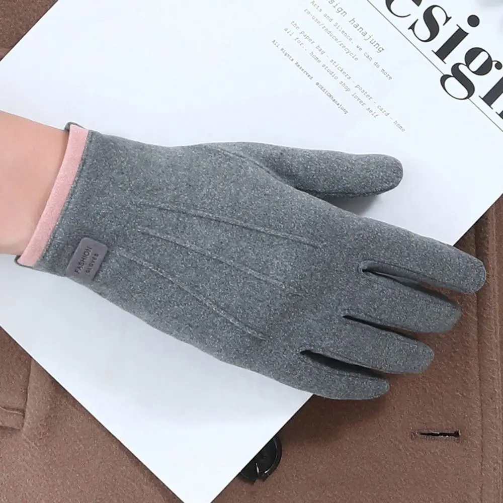 Autumn Soft Outdoors Cold Protection German Velvet Driving Cycling Gloves Women Gloves Touch Screen Gloves Warmer Mittens