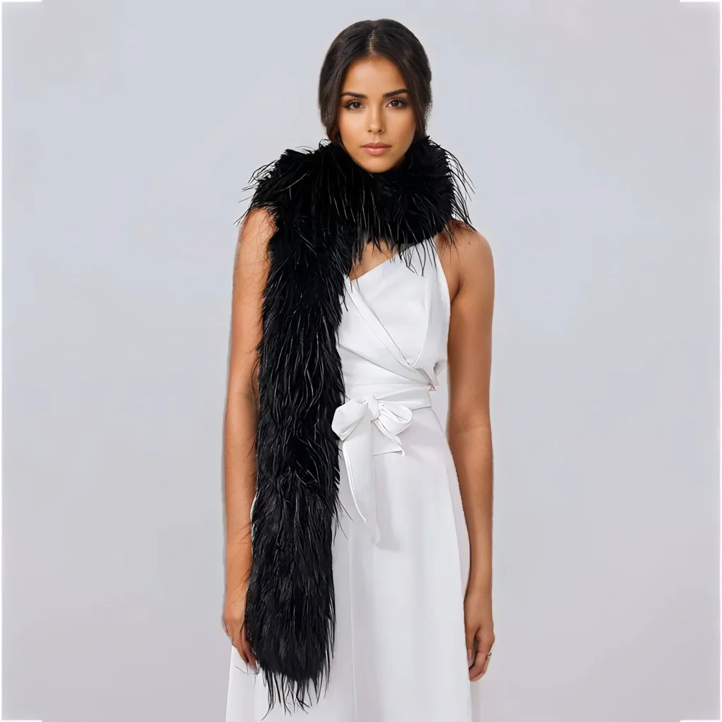 

Расширенная версия, шарф с имитацией огненной курицы, нишевый индивидуальный универсальный зимний теплый женский шарф с длинными волосами 4w962