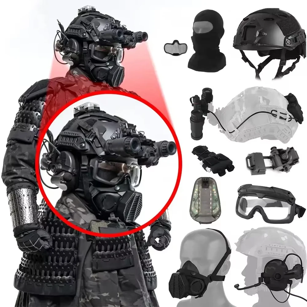 ensemble-de-casque-tactique-dragon-scale-armor-airsoft-gilet-de-guerrier-medieval-protege-poignets-manteau-long-camouflage