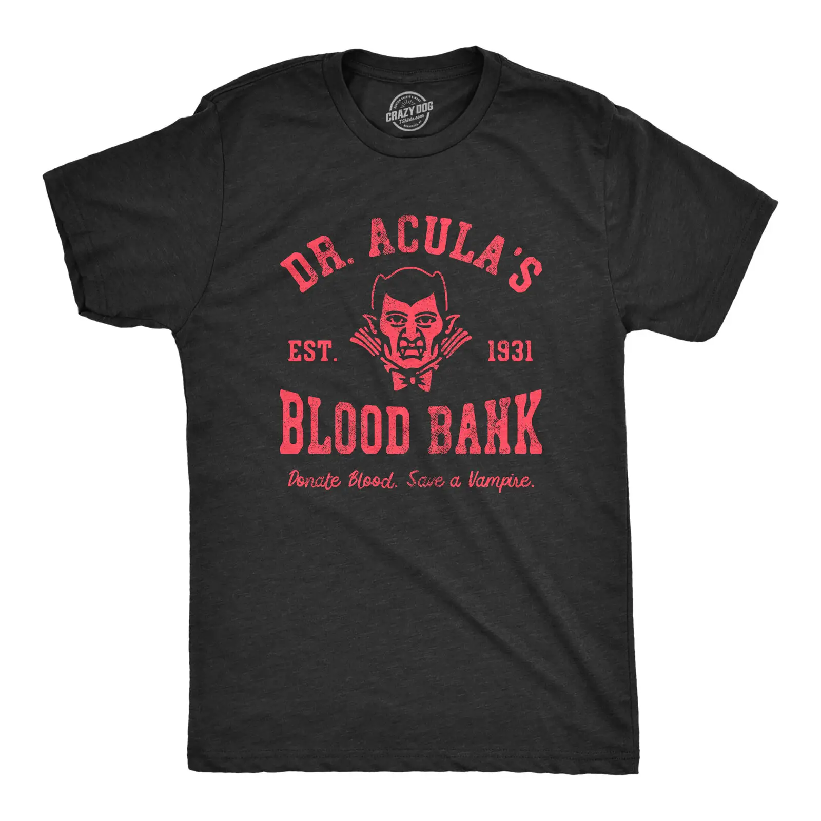 

Mens Dr Aculas Blood Bank T Shirt Funny Scary Halloween Party Vampire Donor Tee